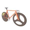 Orange Bicycle With MAVIC Logo Large Disc Wheels And Sleek Frame Design