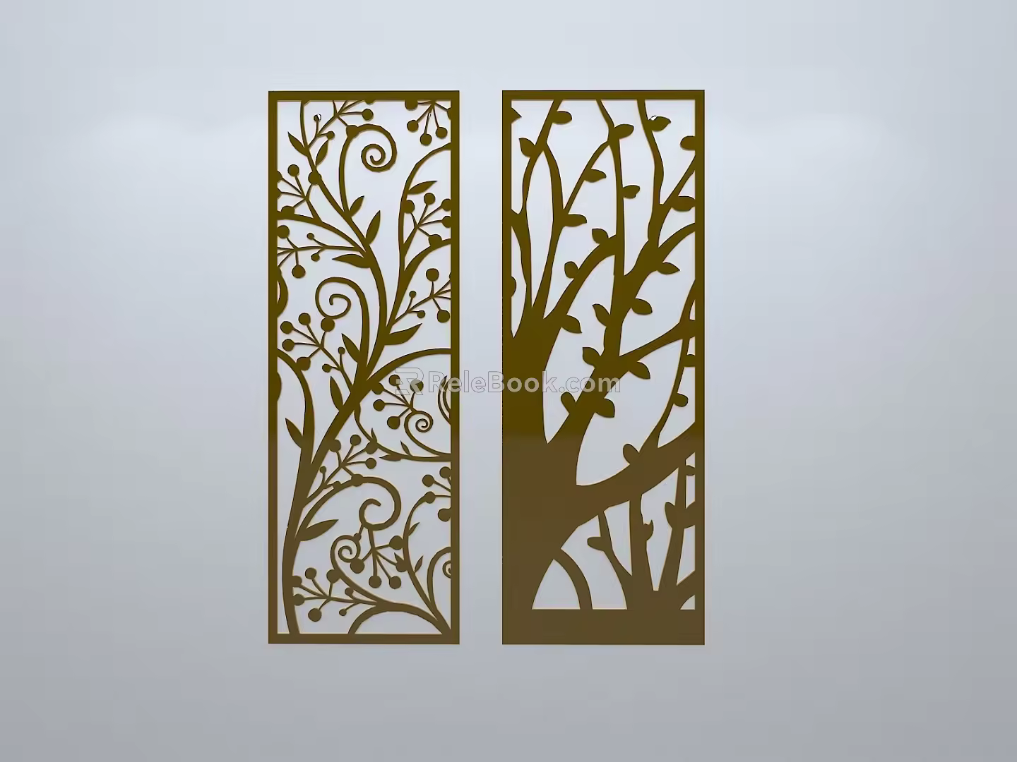 Chinese-style window grilles silhouette pane window sill border openwork window 3d model