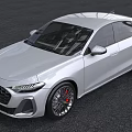 Silver Modern Sedan With Sleek Front Design And Red Brake Calipers Sporty Wheels