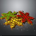 Star Shaped Cookies With Colorful Icing And Sprinkles On Black Background