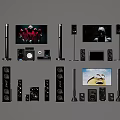 Premium Audio Speakers And Home Theater Surround Sound Systems With Various Sizes And TV Setup