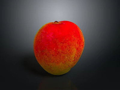 Single Vibrant Fresh Ripe Mango With Red And Yellow Skin On Dark Background 3d model