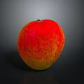 Single Vibrant Fresh Ripe Mango With Red And Yellow Skin On Dark Background