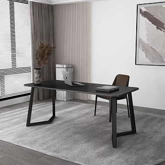 Modern Desk Chair Rock Board Desk 3d model