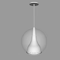 Modern Transparent Spherical Chandelier With Silver Lamp Body And Decorative Base