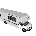 White Coachman Motorhome Exterior Design With Windows And Open Doors