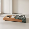 Modern Simple Solid Wood Coffee Table Ornaments 3d model