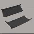 Traditional Chinese Roof Components With Black Tiles Wooden Frames And Eaves Design