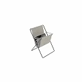 Side Table with Black Metal Frame and Beige Linen Storage Pocket in Minimalist Design