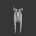 Sleek Cosmic Starfighter Spaceship 3D Model With Twin Engines And Aerodynamic Design
