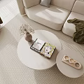 Modern Living Dining Room Interior With Open Layout Marble Partitions And White Storage Cabinets
