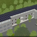 Rural Self Built House With Solar Panel Roof And Green Tree Surroundings
