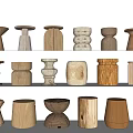 Various Modern Wooden Side Tables With Unique Shapes And Natural Wood Textures