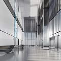 Modern Front Desk Reception Area With Metallic Walls Glass Elements And Spacious Bright Hall