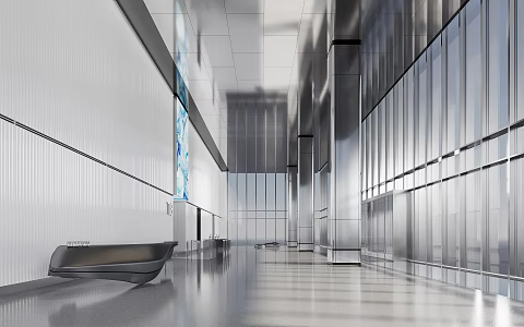 Modern Hall Corporate Lobby 3d model