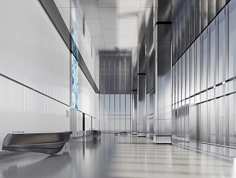 Modern Hall Corporate Lobby 3d model