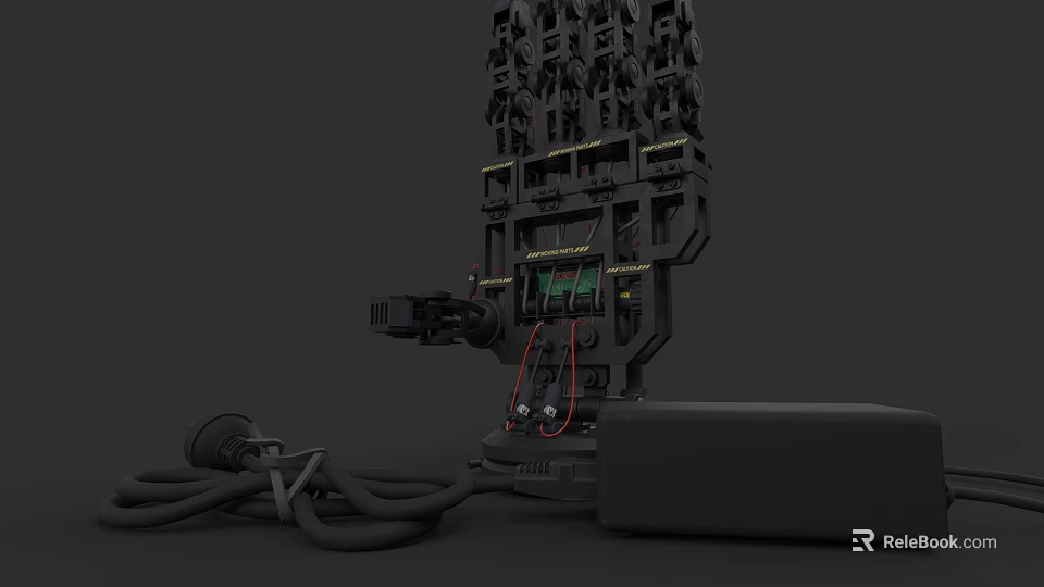 Game Movie Character Featuring Mechanical Robotic Structure And Black Cable Details 3d model 
