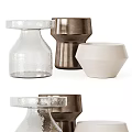 Modern Stylish Side Tables with Transparent Glass Metallic and White Finishes for Living Room Decor