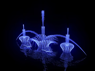 Illuminated Urban Road Infrastructure With Street Lights And Reflective Signage 3d model