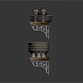 Rustic Wooden Shelves Displaying Plates Bottles And Glass Cups For Kitchen
