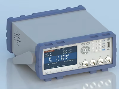 Industrial Electronic Measuring Instrument With Digital Display Screen Control Panel Knobs Buttons And Ports 3d model