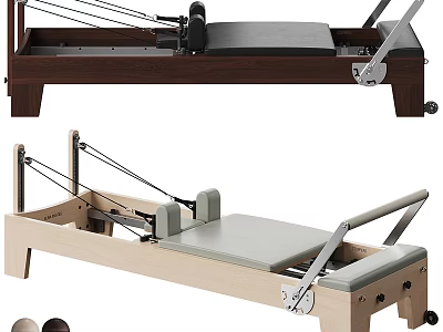 Pilates Reformer Fitness Equipment With Wooden Frame Adjustable Platform And Spring System 3d model