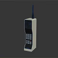 Vintage Digital Mobile Phone with Long Antenna Numeric Keypad and Display Screen Classic Communication Device