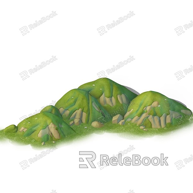 Q version cartoon hills hills green hills model