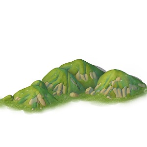 Q version cartoon hills green hills 3d model