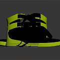 Stylish High Top Shoes Dark Gray Upper Neon Yellow Sole And Black Laces