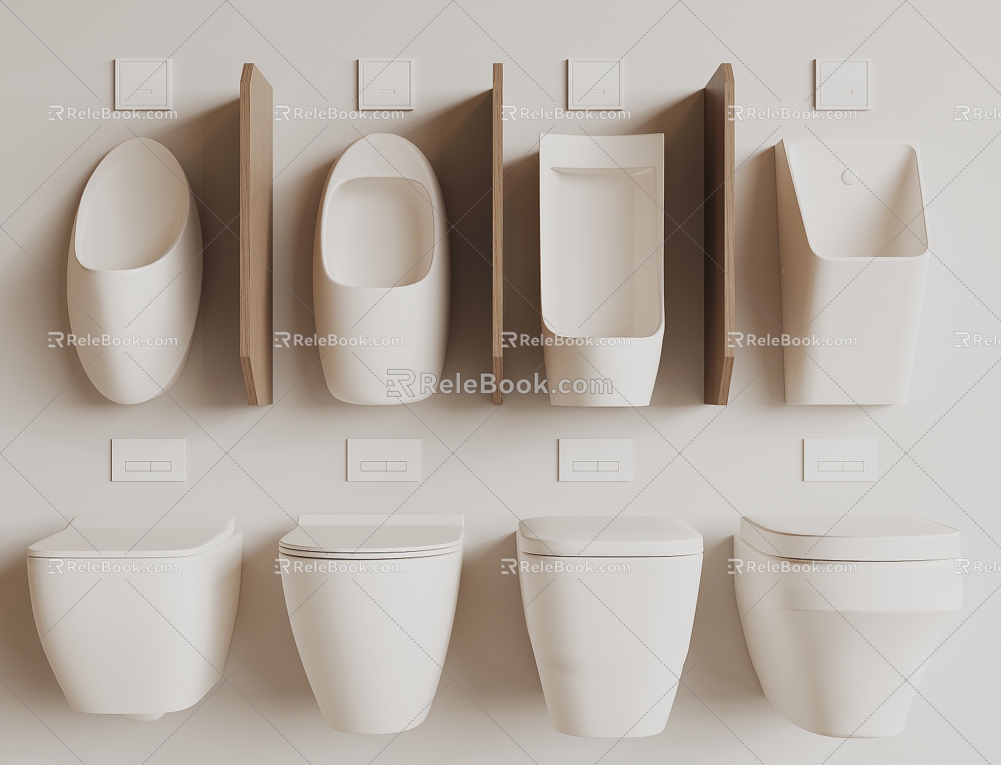 Modern toilet urinal 3d model