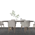 Quiet table and chair combination 3d model