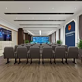 Smart Life Exhibition Hall With White Display Tables Smart Devices Screens And Green Plants