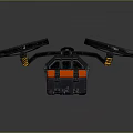Intelligent Transport Drone With Four Propellers And Dark Orange Design Details