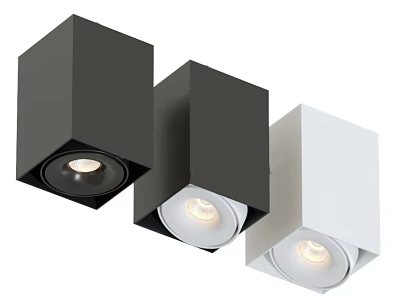 Modern Black And White Square Design Downlights For Home Indoor Lighting Fixtures 3d model