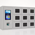 Smart File Cabinet With Touchscreen Fingerprint Recognition And Multiple Compartments 3d model