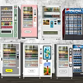 Modern vending machine lantern red lantern decoration lantern combination 3d model