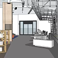Modern Public Office Space Interior With Open Layout Desks Bookshelves And Windows