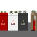 Various Colored Fire Extinguisher Cabinets With Green Plants On Top And Open Beige Case