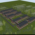 Ancient Traditional Architecture Complex With Neatly Arranged Buildings And Lush Greenery