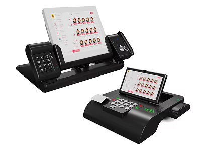 Commercial Equipment POS Systems With Touchscreen Displays Card Readers And Payment Keypads 3d model