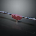 Red Vintage Balance Device With Metal Ends And Central Red Structure 3d model