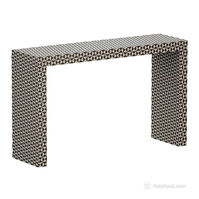 Modern Functional Table With Geometric Pattern And Sturdy Structure For Home Office Decor 3d model