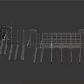 Industrial Metal Platform Structure With Multiple Support Legs And Safety Railing