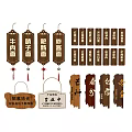 Vintage Wooden Hanging Commercial Signs with Chinese Characters for Restaurant Use