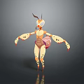 Anthropomorphic Insect Character Design With Antennae Spotted Body And Pink Wings
