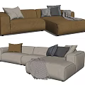 Modern corner sofa multi-person corner sofa combination 3d model