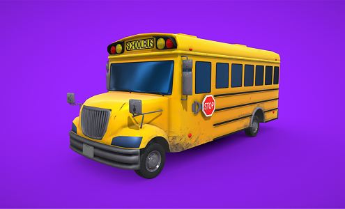 Modern School Bus 3d model