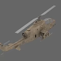 Military Attack Helicopter With Camouflage Paint Rotor Blades And Weapon Systems