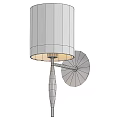 Modern Minimalist Wall Lamp With White Fabric Shade Dark Wooden Pole And Gold Base